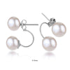 Double Pearl Earrings Fine Jewelry Natural 925 Silver Fashion Party Wedding Gift For Women Girl E274