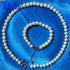 [XF800] Fine jewelry Trendy Pearl Jewelry Sets For Women 8-9mm Near Round Natural Pearl Necklace &Bracelet Gift st09