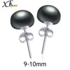 [XF800] Pearl Earrings 925 Sterling Silver Jewelry Natural Balck Stud Earrings Party Wedding For Women Girl [E25302]