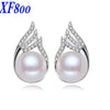 Genuine Pearl Jewelry Stud Earrings Wings 9-10mm Natural Pearl Fine Stone Jewelry 4 Colors Gift For Lady E1059