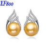 Genuine Pearl Jewelry Stud Earrings Wings 9-10mm Natural Pearl Fine Stone Jewelry 4 Colors Gift For Lady E1059