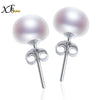 [XF800] Pearl Earrings 925 Sterling Silver Jewlery Natural Fresh Water Pearl Stud Earrings Wedding Party For Girl Women XFE253