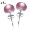 [XF800] Pearl Earrings 925 Sterling Silver Jewlery Natural Fresh Water Pearl Stud Earrings Wedding Party For Girl Women XFE253