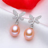 [XF800] Pearl Earrings Pearl Jewelry Genuine Pearl Drop Fashion Earrings Wendding Brithd Women Butterfly E1008