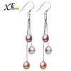 Pearl Earrings Sterling-Silver-Jewelry 6-7MM Natural Pearl Earrings Trendy Drop earrings E1020