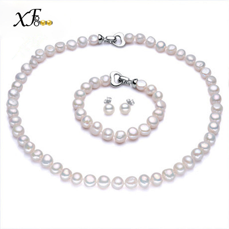 Pearl Jewelry Sets Natural Baroque Pearl Necklace Earring Bracelet Fine Bridal Jewelry For Women Trendy Xf1002
