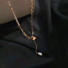XIALUOKE Japan Asymmetric Double Chain Pearl Pendant Necklace For Women Bohemia Long Sweater Necklaces Jewelry Gift 870