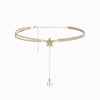 XIAO YOUNG Gold-color Rhinestone Choker Necklace Elegant Simulated Pearl Star Tassel Necklaces & Pendants Cute Gifts