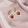 XINYIXIN 316L Stainless Steel Heart Red Zircon Drop Earrings For Women Trend Girls  Ear Jewelry Birthday Gifts Серьги