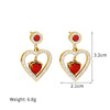 XINYIXIN 316L Stainless Steel Heart Red Zircon Drop Earrings For Women Trend Girls  Ear Jewelry Birthday Gifts Серьги