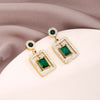 XINYIXIN 316L Stainless Steel Square Green Zircon Drop Earrings For Women Girls  Ear Jewelry Party Gifts TrendСерьги
