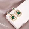 XINYIXIN 316L Stainless Steel Square Green Zircon Drop Earrings For Women Girls  Ear Jewelry Party Gifts TrendСерьги
