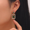 XINYIXIN 316L Stainless Steel Square Green Zircon Drop Earrings For Women Girls  Ear Jewelry Party Gifts TrendСерьги