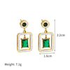 XINYIXIN 316L Stainless Steel Square Green Zircon Drop Earrings For Women Girls  Ear Jewelry Party Gifts TrendСерьги