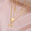 XINYIXIN Stainless Steel Necklaces Woman Multi-layer Pendant Moon Necklaces for Friends Vintage Jewelry Free Shiping