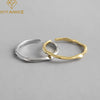 XIYANIKE 925 Sterling Silver   Geometric Irregular Thin Ring Women  Cool Smooth Minimalist Adjustable Ring Jewelry