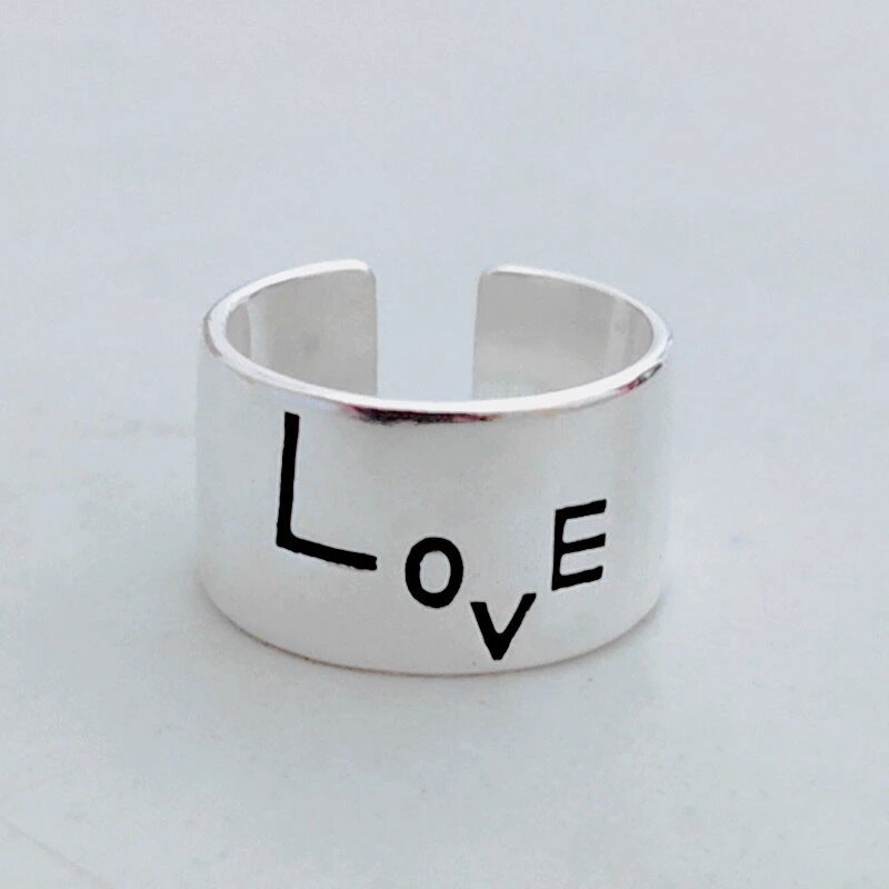 XIYANIKE 925 Sterling Silver Vintage Smile Cry Face Heart Geometric Irregular Finger Open Rings For Party Birthday Gift