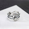 XIYANIKE 925 Sterling Silver Vintage Smile Cry Face Heart Geometric Irregular Finger Open Rings For Party Birthday Gift