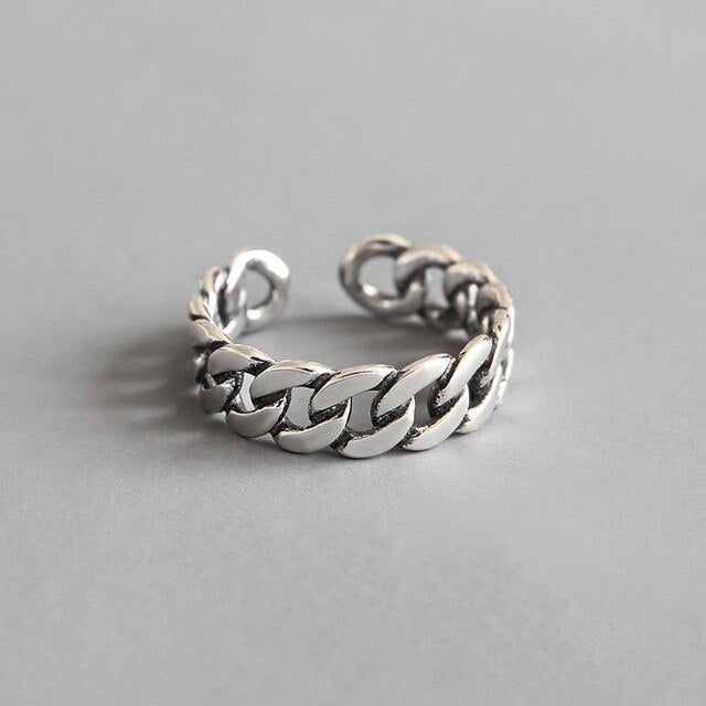 XIYANIKE 925 Sterling Silver Vintage Smile Cry Face Heart Geometric Irregular Finger Open Rings For Party Birthday Gift