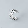 XIYANIKE 925 Sterling Silver Vintage Smile Cry Face Heart Geometric Irregular Finger Open Rings For Party Birthday Gift