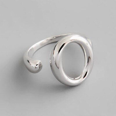 XIYANIKE 925 Sterling Silver Vintage Smile Cry Face Heart Geometric Irregular Finger Open Rings For Party Birthday Gift