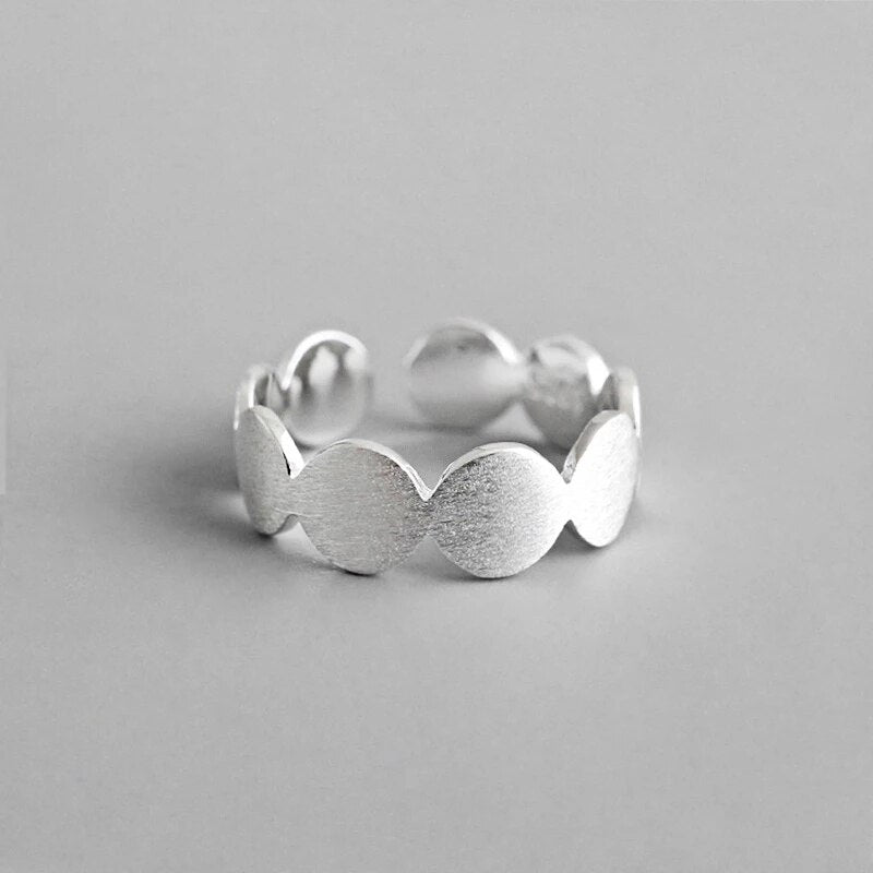 XIYANIKE 925 Sterling Silver Vintage Smile Cry Face Heart Geometric Irregular Finger Open Rings For Party Birthday Gift