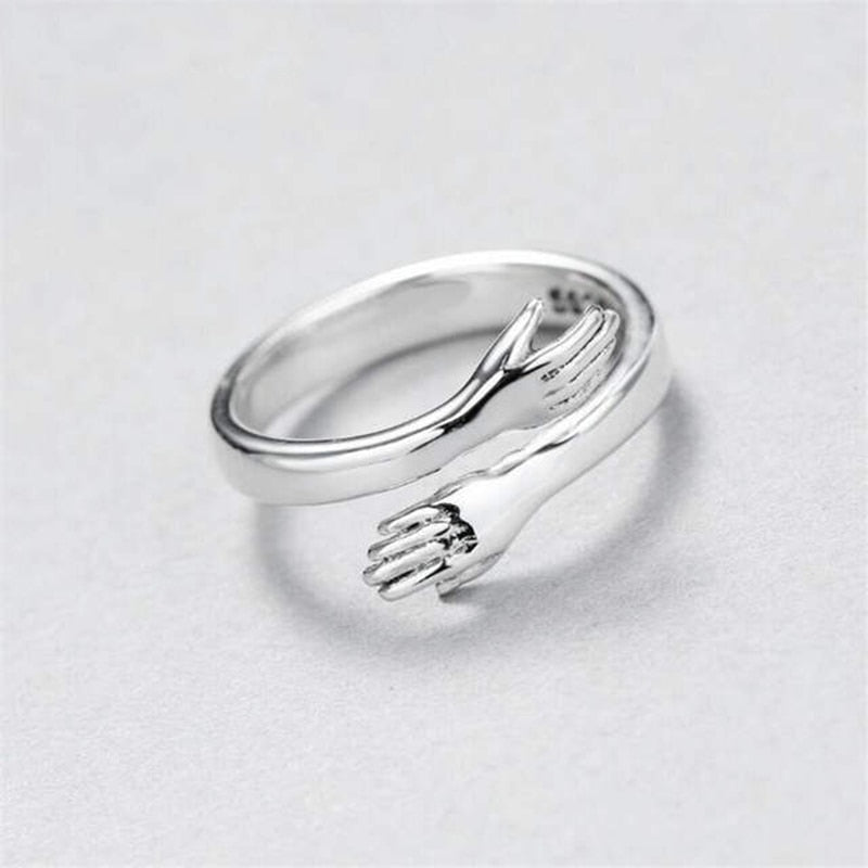 XIYANIKE 925 Sterling Silver Vintage Smile Cry Face Heart Geometric Irregular Finger Open Rings For Party Birthday Gift
