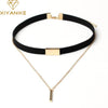 XIYANIKE Black Velvet Choker Necklace Gold Chain Bar Chokers Necklace For Women collares mujer collier ras du cou N664