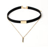 XIYANIKE Black Velvet Choker Necklace Gold Chain Bar Chokers Necklace For Women collares mujer collier ras du cou N664