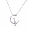 New Fashion Jewelry Silver Gold Moon Lovely Cat Necklaces Pendant For Women Gifts Simple Temperament Cute Chain N457