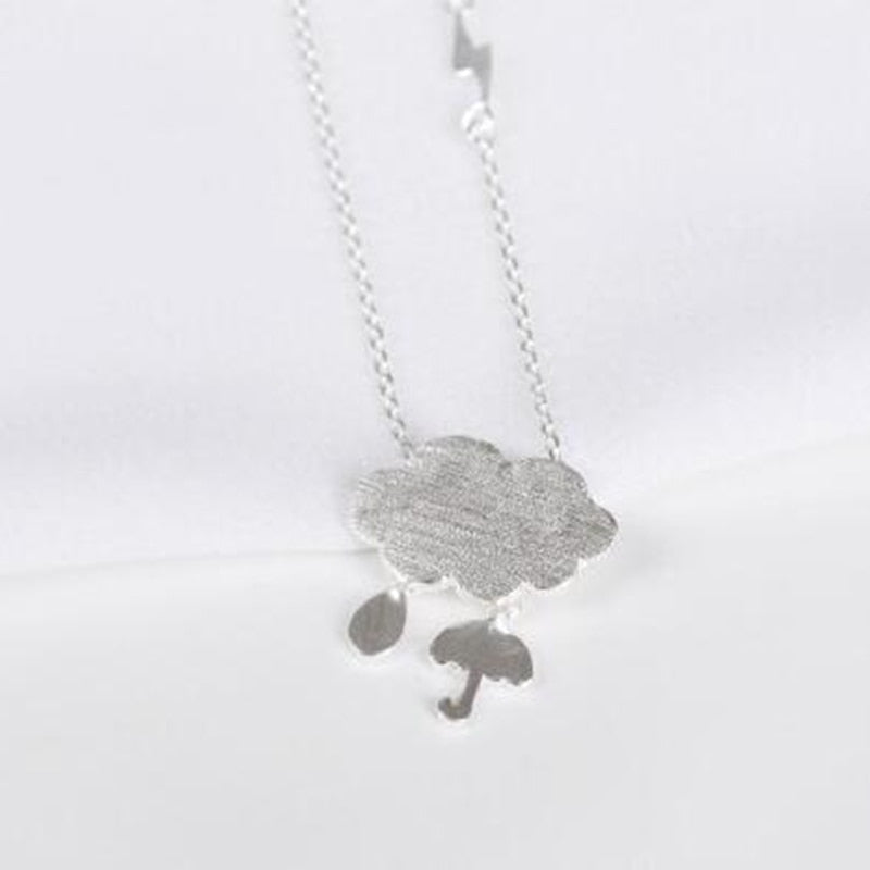 New products 925 Sterling Silver Rain Cloud Umbrella Creativity Simple Necklaces Engagement For Girl Gift VNS8401