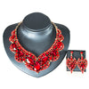 Chinese style Bridal jewelry set with colorful glasss necklace and drop earring for wedding party