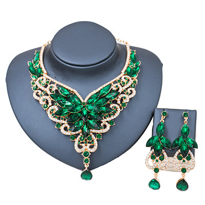 New jewelry bridal jewelry set necklace and drop earring indian fashion women six color choice jewelry