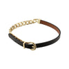 XUFAN Punk Gold Black Leather Choker Stitched Choker Necklace for Woman Korean Jewelry Gothic Girl Sexy Clavicle Chain
