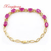 Xin yi peng 18 k yellow gold inlaid natural ruby bracelet, women bracelet, beautiful and fashionable