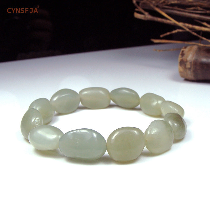 Xinjiang Nephrite Bracelets Bangles Charm Bracelet Beads Certified Natural Hetian Jade Green White High Quality Family Gifts