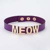 2020 New Gold Color Meow Cat Choker Collar Necklace Women Female Black White Blue Red Torque Leather Necklaces Collares