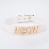 2020 New Gold Color Meow Cat Choker Collar Necklace Women Female Black White Blue Red Torque Leather Necklaces Collares