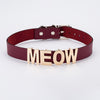 2020 New Gold Color Meow Cat Choker Collar Necklace Women Female Black White Blue Red Torque Leather Necklaces Collares