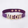 2020 New Gold Color Meow Cat Choker Collar Necklace Women Female Black White Blue Red Torque Leather Necklaces Collares