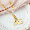 Xinyixin 316L Stainless Steel Love Heart Women Girls Necklaces Pendant Pearl Hanging Chain Choker Sweet Valentine's Day Gift