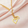 Xinyixin 316L Stainless Steel Love Heart Women Girls Necklaces Pendant Pearl Hanging Chain Choker Sweet Valentine's Day Gift