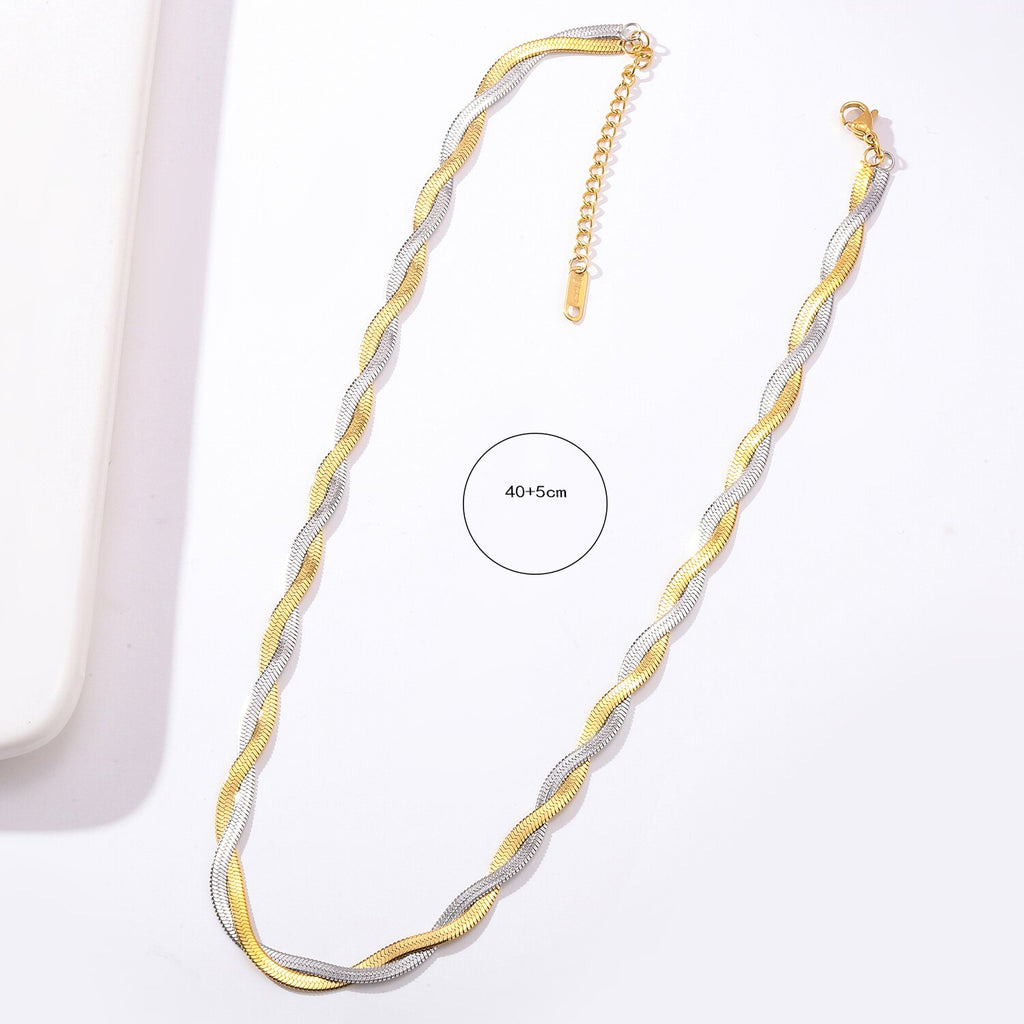 Xinyixin 316L Stainless Steel Multicolor Twist Weaving Snake Bone Chain Choker Necklaces For Women collares de moda 2022 mujer