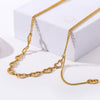 Xinyixin Titanium steel Gold Silver Color Heart Hollow Chain Neacklace for Women Collier Acier Inoxydable Femme 2022 mujer