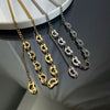 Xinyixin Titanium steel Gold Silver Color Heart Hollow Chain Neacklace for Women Collier Acier Inoxydable Femme 2022 mujer
