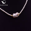 XlentAg Natural Freshwater Pearls Beaded Necklaces & Pendants Baroque Pearl Iced Out Women Accessories Friendship Jewelry GN0202