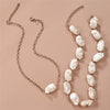 Xnmiscott Jewelry 2pcs/set Alloy Double-layer Baroque Irregular Pearl Necklace Hip-Hop Clavicle Chain for Women Friend Collier