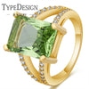 XxxTYPE JEWELRY inlaid green green tourmaline, olivine and emerald engagement ring.Girlfriend's birthd gift