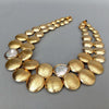 Y·YING 2 Rows Gold Plated Brushed Coin Bead Cultured White Coin Pearl Necklace 18"