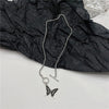 Y2K Hollow Heart Pendant Necklace For Women Metal Goth Butterfly Charms Vintage 90s Style Choker Necklace Jewelry Aesthetics